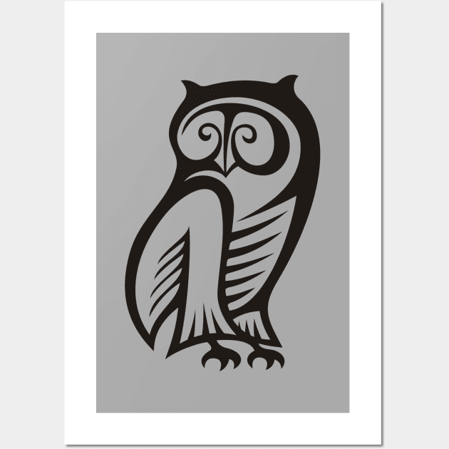 Owl Symbol Black Wall Art by sifis